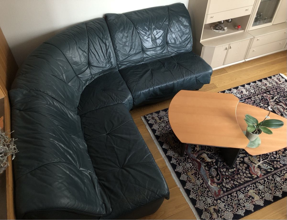Divani: Echtleder Ecksofa dunkelgrün - gebraucht – Usato da Römerswil LU venduto da Icehead 1
