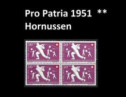 Pro Patria 1951, Viererblock Hornussen postfrisch