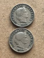 Lot mit 2 Abarten 5 Rp. 1908/09 H ohne Querstriche