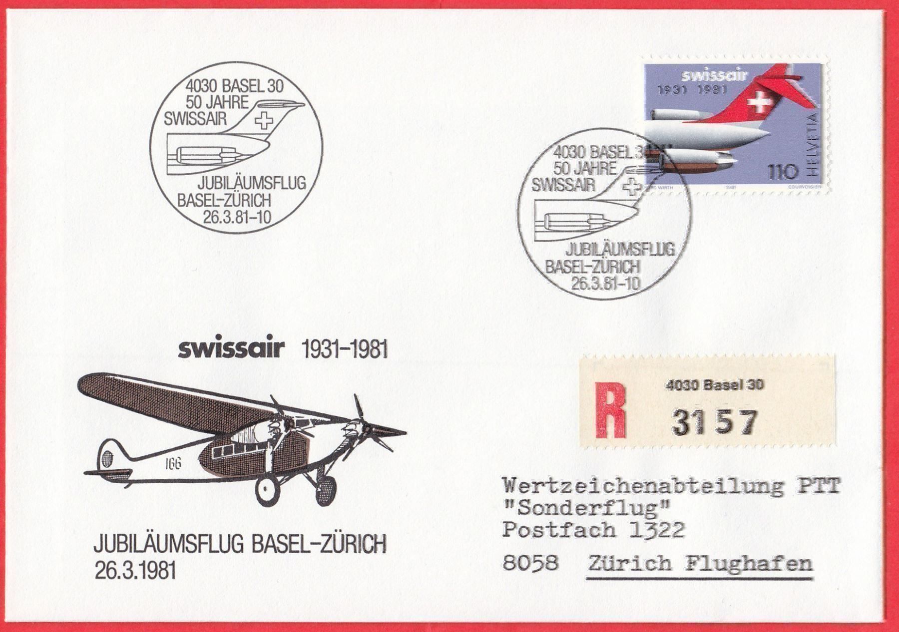 Tutti i francobolli: 1981  5  Teiliges Set mit 5 Spezial Flügen – Nuovo (secondo la descrizione) da Adliswil venduto da Aenti 1