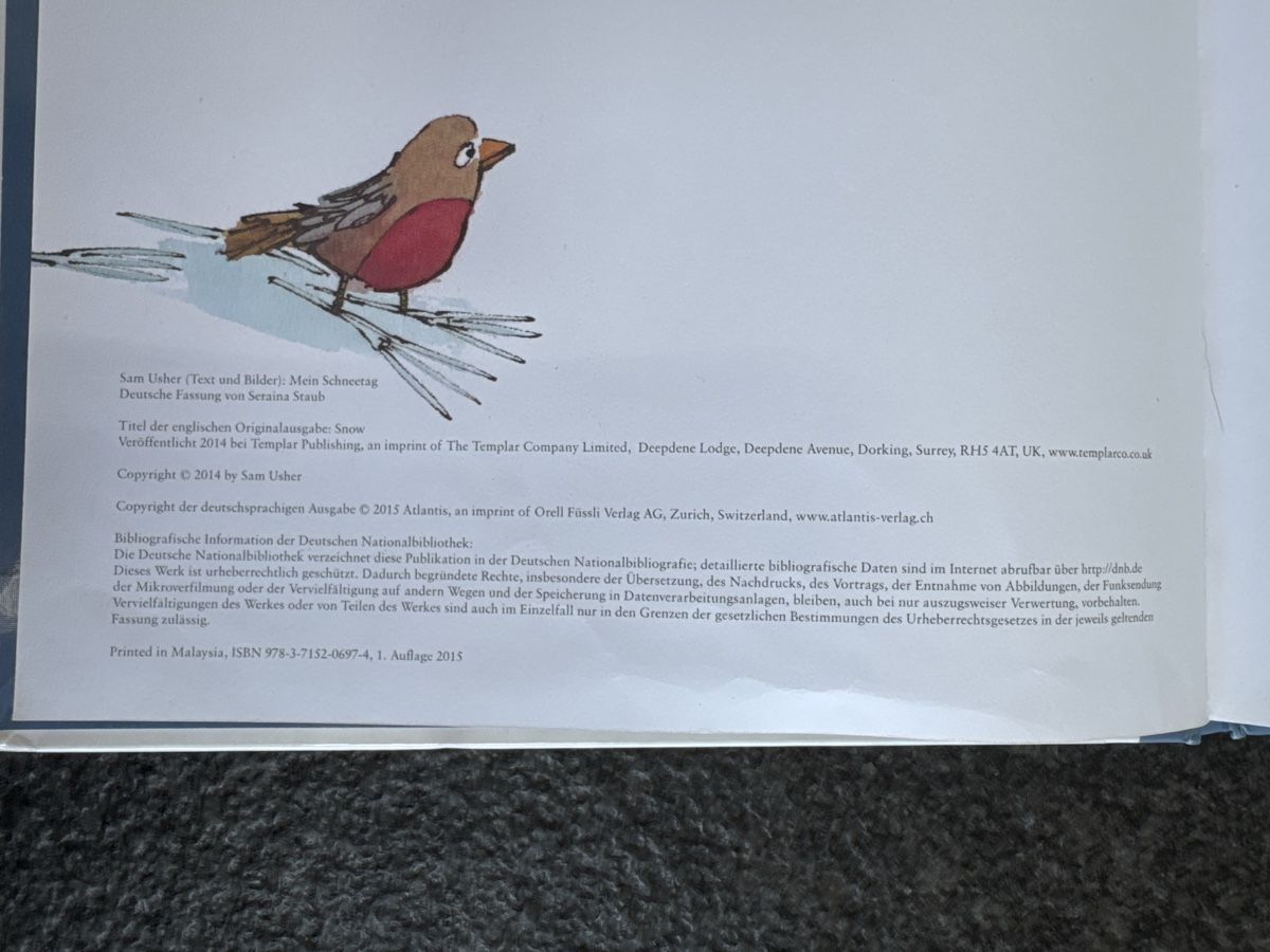 Livres: Sam Usher Mein Schneetag  – D'occasion à Eschenz par Belladog 2