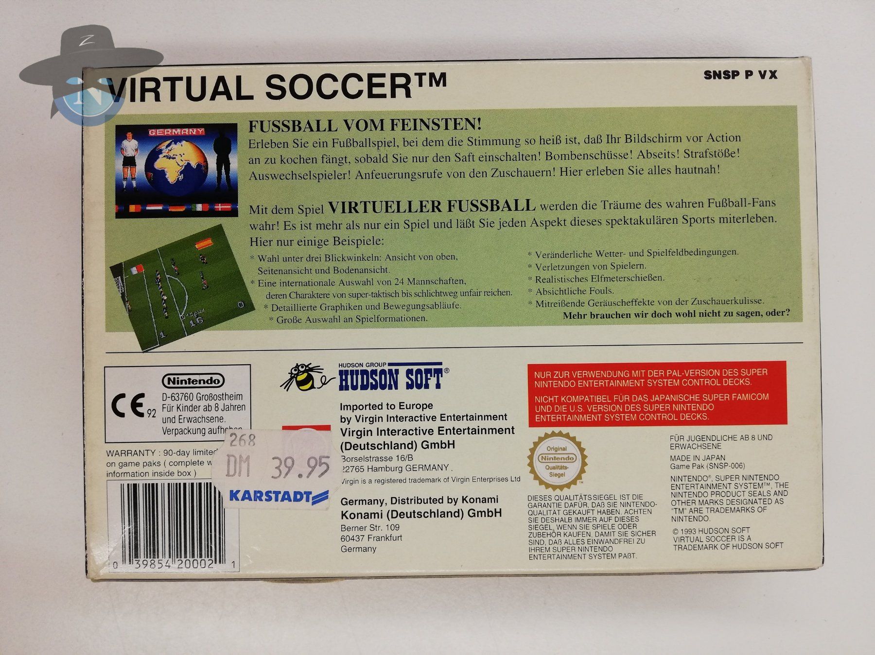 Nintendo Giochi: Virtual Soccer / Super Nintendo SNES – Usato da St. Gallen venduto da zorro_dc 1