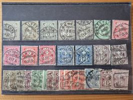 CH-Briefmarken Ziffern gestempelt Karte H3 Zustand gem.Bild