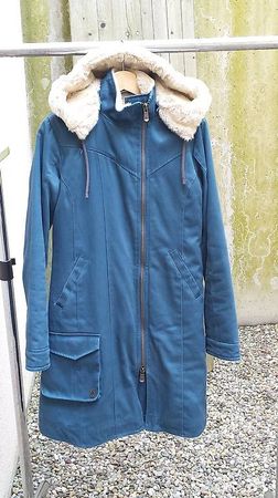 HoodLamb Parka Mantel Wintermantel für Frauen Blue Vegan Bio