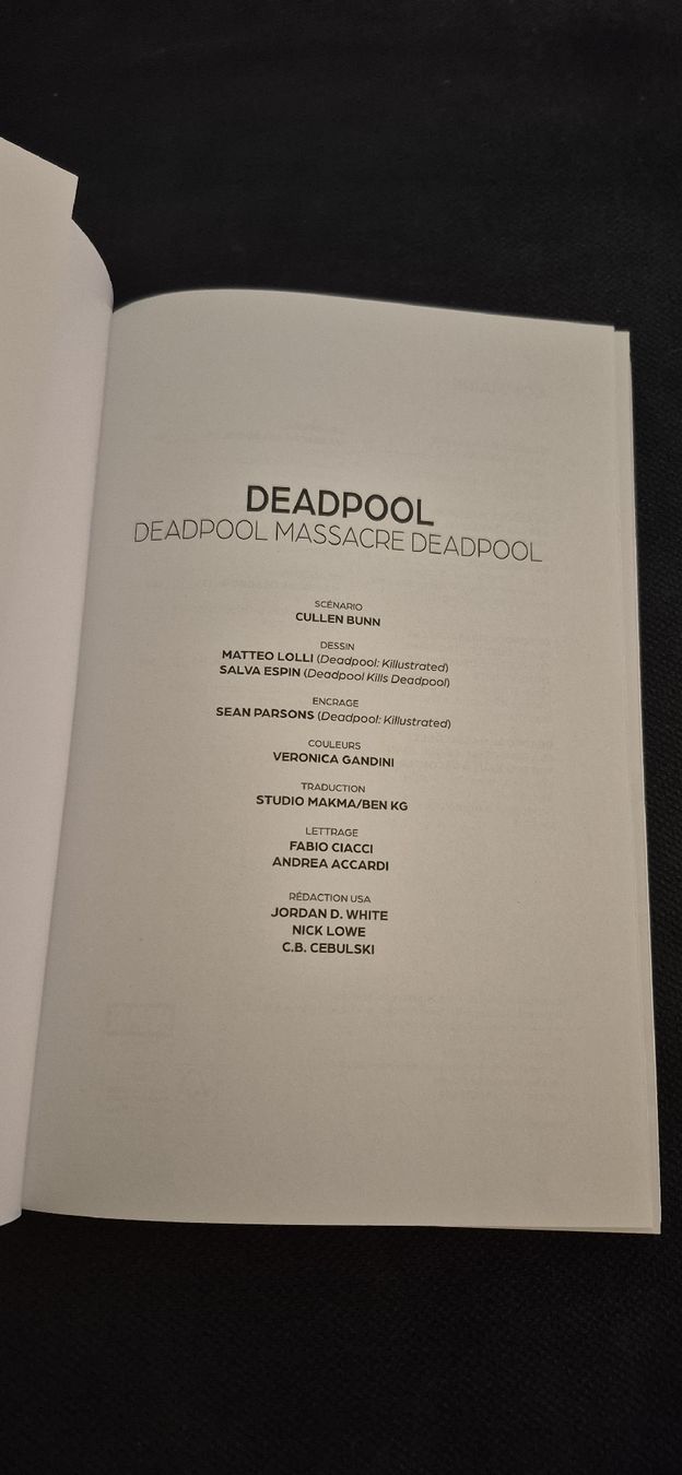 Fumetti: DEADPOOL MASSACRE DEADPOOL RÉCIT COMPLET BD MARVEL COMICS FR – Usato da Grand-Lancy venduto da luc111 3