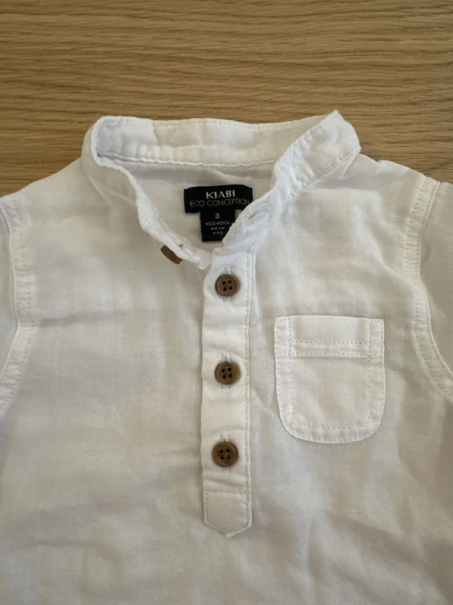 Camicie, Top & T-shirt: Hemd Kiabi Weiss Grösse 60/ 3 Monate – Usato da Zürich venduto da emily.sch 1