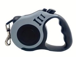 3m Hunde Leine Roll-Hundeleine, Ausziehbar, Grau/Schwarz