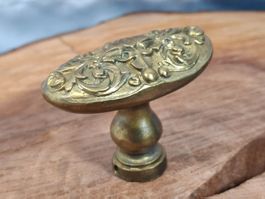 1 schöner antiker ovaler Tür Knopf, Messing (3804#TBS1)