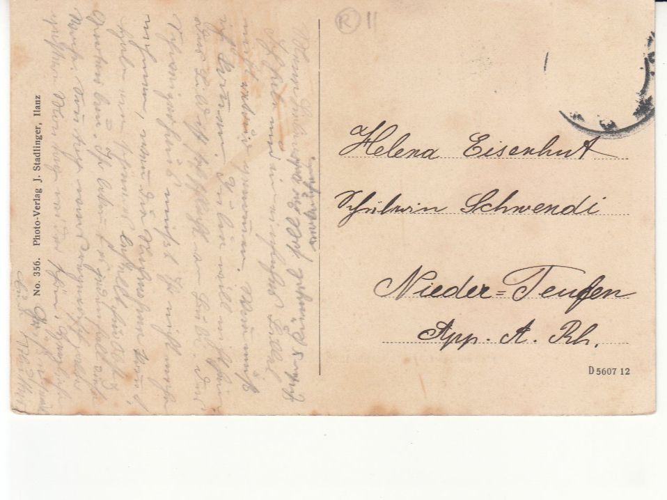 Cartoline postali: Alp Tschingia ca. 1920 – Usato da Bürglen TG venduto da StampGraf 1