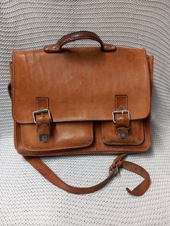 Leder Lehrertasche Schultasche Retro Vintage, robust