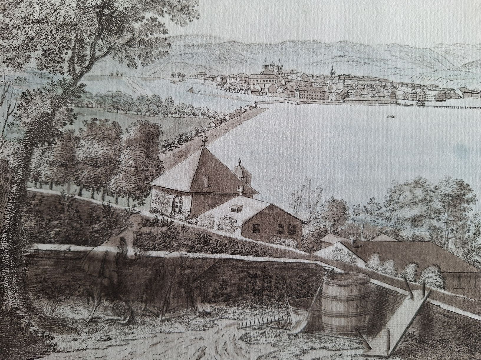 Incisioni: GENEVE DE COLOGNY  Grande gravure – Usato da Bevaix venduto da bohrap 2