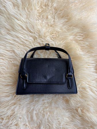 Black Chic Mini Zara Bag With Gold Details