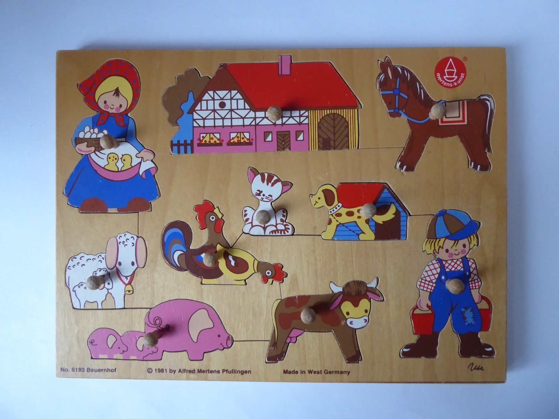 Puzzle: Bauernhof Greif Holzpuzzle, Mertens,1981 – Usato da Turbenthal venduto da Panau