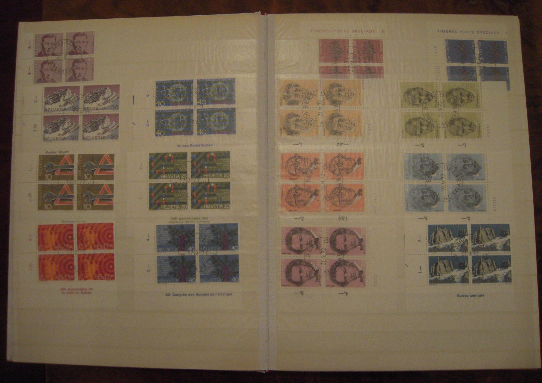 Tutti i francobolli: Viererblocks Schweiz 1970-1978, gest. meist FD – Usato da Stallikon venduto da Saentis2014 3