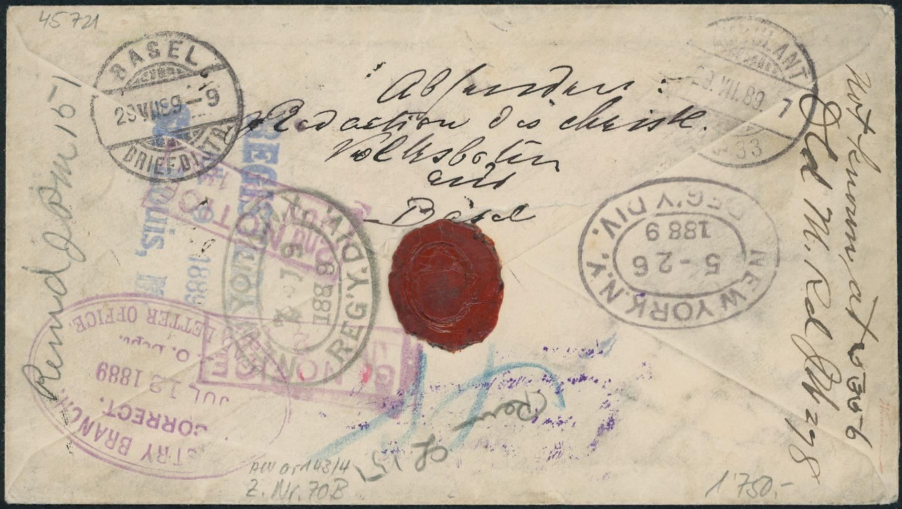 Tutti i francobolli: 1889 - Stehende Helvetia - R Brief - EF – Usato da Schindellegi venduto da leecollect 1