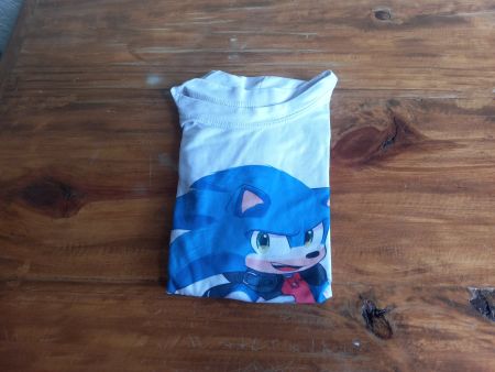 T-shirt enfant Sonic blanc taille 110 cm