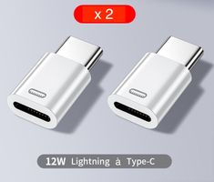 2 Adaptateurs lightning Femelle vers type-c pour iphone 1615
