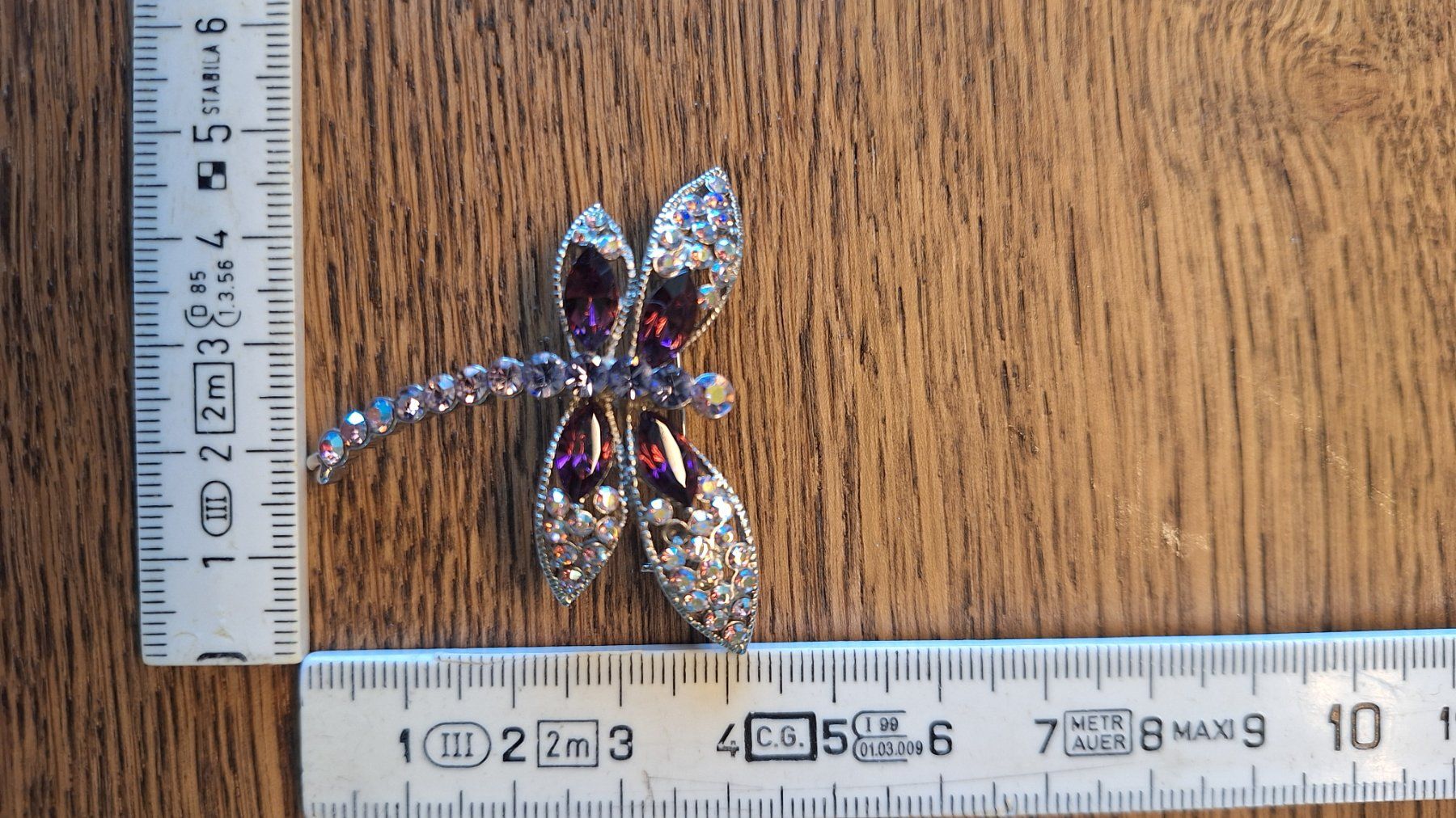 Broschen & Nadeln: Wunderschöne Libellen Brosche mit lila Strass-Steinen ✨ – Gebraucht aus Ebmatingen von Tschiipii 5