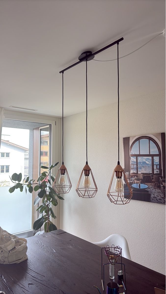 Lampadari & plafoniere: Stylish Copper Geometric Pendant Light - Three Lights – Nuovo (secondo la descrizione) da Zürich venduto da duc_pjh7