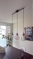 Stylish Copper Geometric Pendant Light - Three Lights