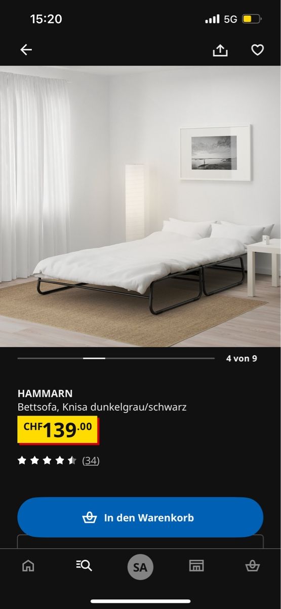 Sofas: HAMMARN IKEA Klappbett/sofa – Neuf (Voir description) à Einsiedeln par sandramon 6