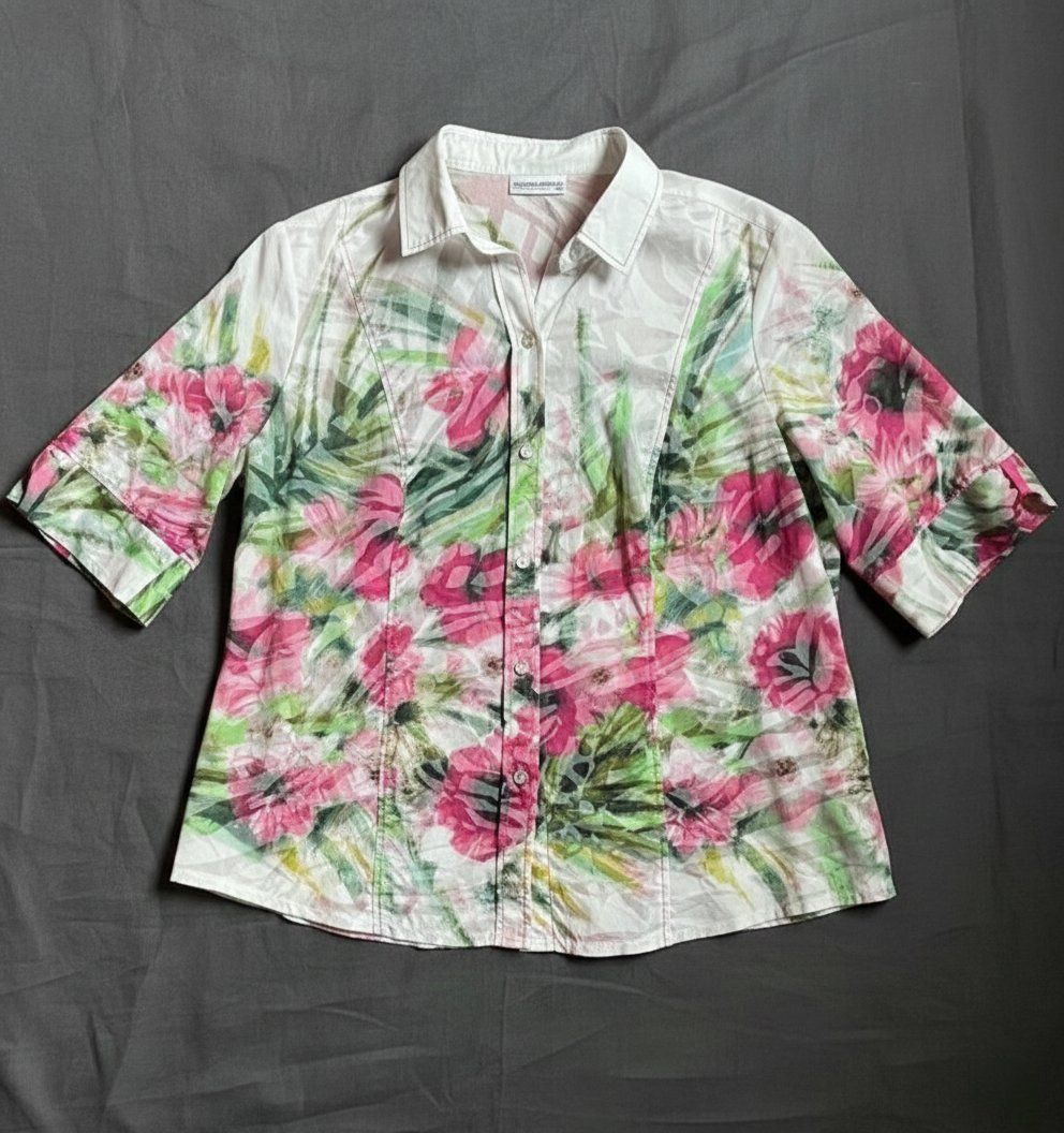 Camicette: Bluse Oberteil Gr. 44 von Sommermann mit Blumenmuster – Usato da Schaffhausen venduto da sunsetever 1