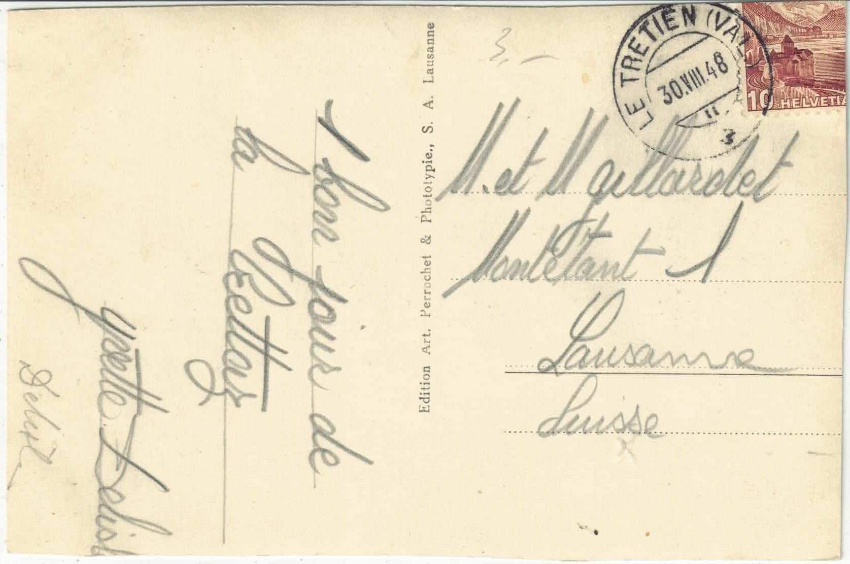 Cartoline postali: La Crettaz sur leTretien (chez Raphael) – Usato da Ettingen venduto da Kartenplanet 1