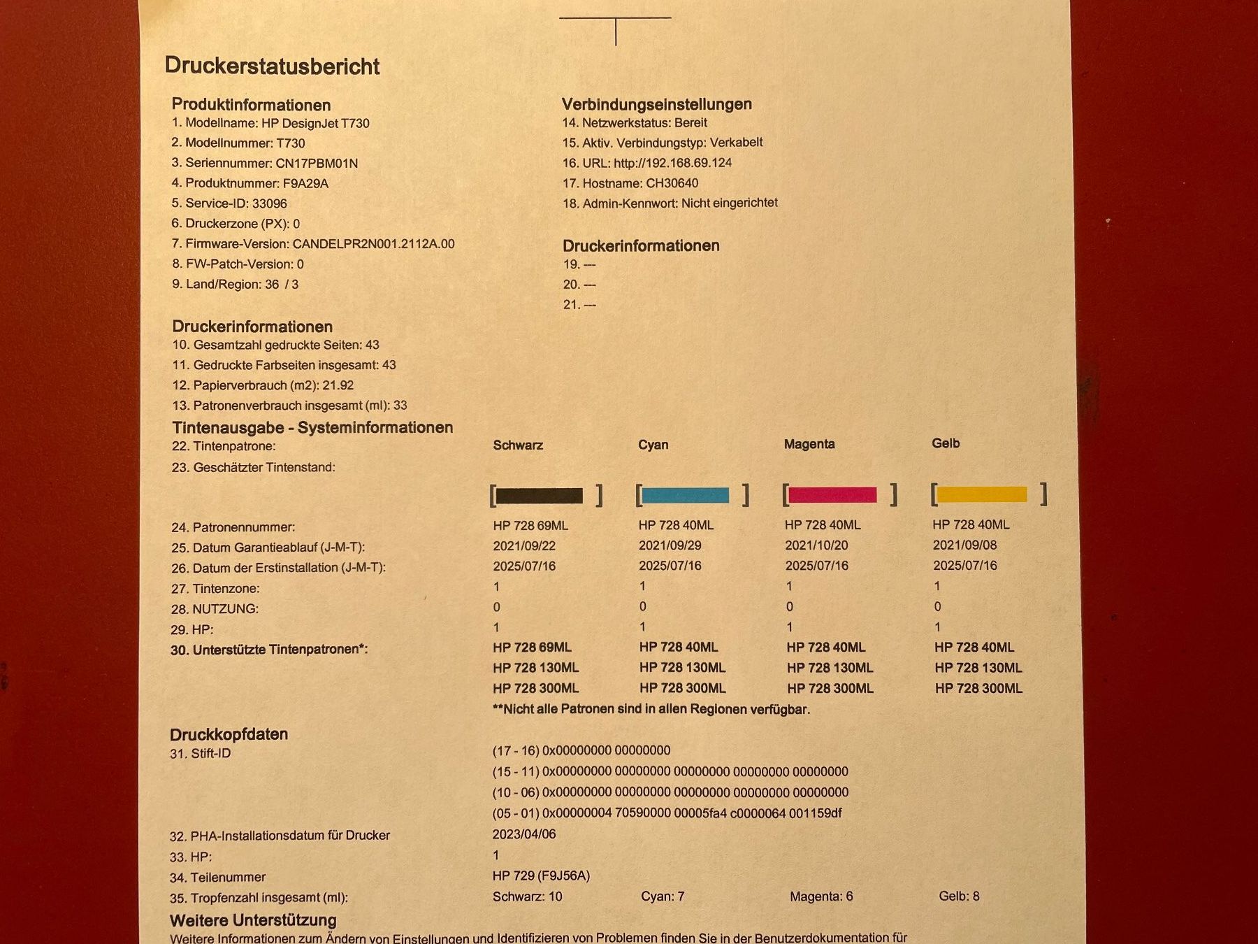 Hewlett Packard Drucker: HP DesignJet T730 (F9A29D) – Gebraucht aus Safenwil von antiquarius 2