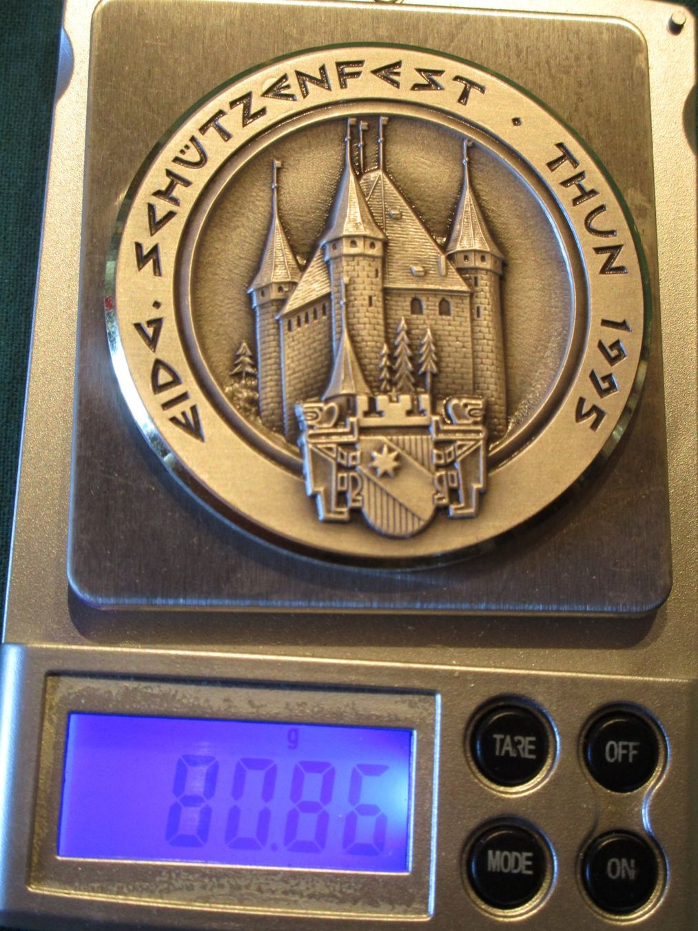 Schweizer Armee Stichwaffen: Medaille Eidg. Schützenfest Thun 1995 – Gebraucht aus Bowil von vifi01 3