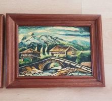 Paar Holzbilder Masse 38cm x 39cm