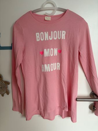 T-shirt Zara rose « Bonjour mon amour » – Taille 164