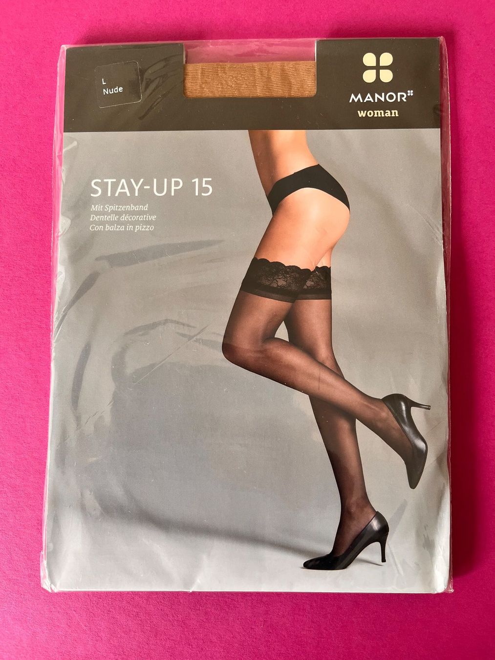 Calze & Collant: Halterlose Strümpfe mit Spitzen, Manor, Grösse L, Nude – Nuovo e nell'imballaggio originale da Rudolfstetten venduto da gst_g7xl