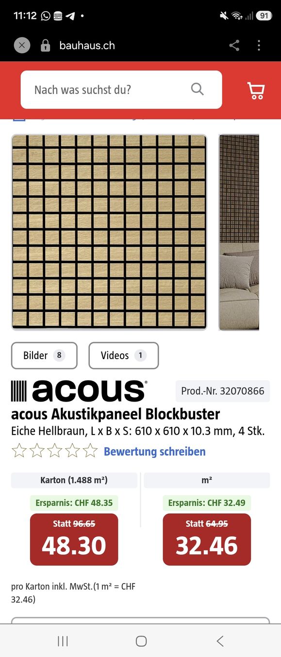 Altri accessori: Acous Akustikpaneel Blockbuster Eiche – Nuovo e nell'imballaggio originale da Schlieren venduto da Meth27 5