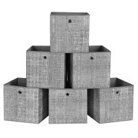 Aufbewahrungsboxen Faltboxen Stoff 6er Set 30x30x30cm Grau