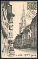 AK Bern, Kesslergasse mit Münsterspitze
