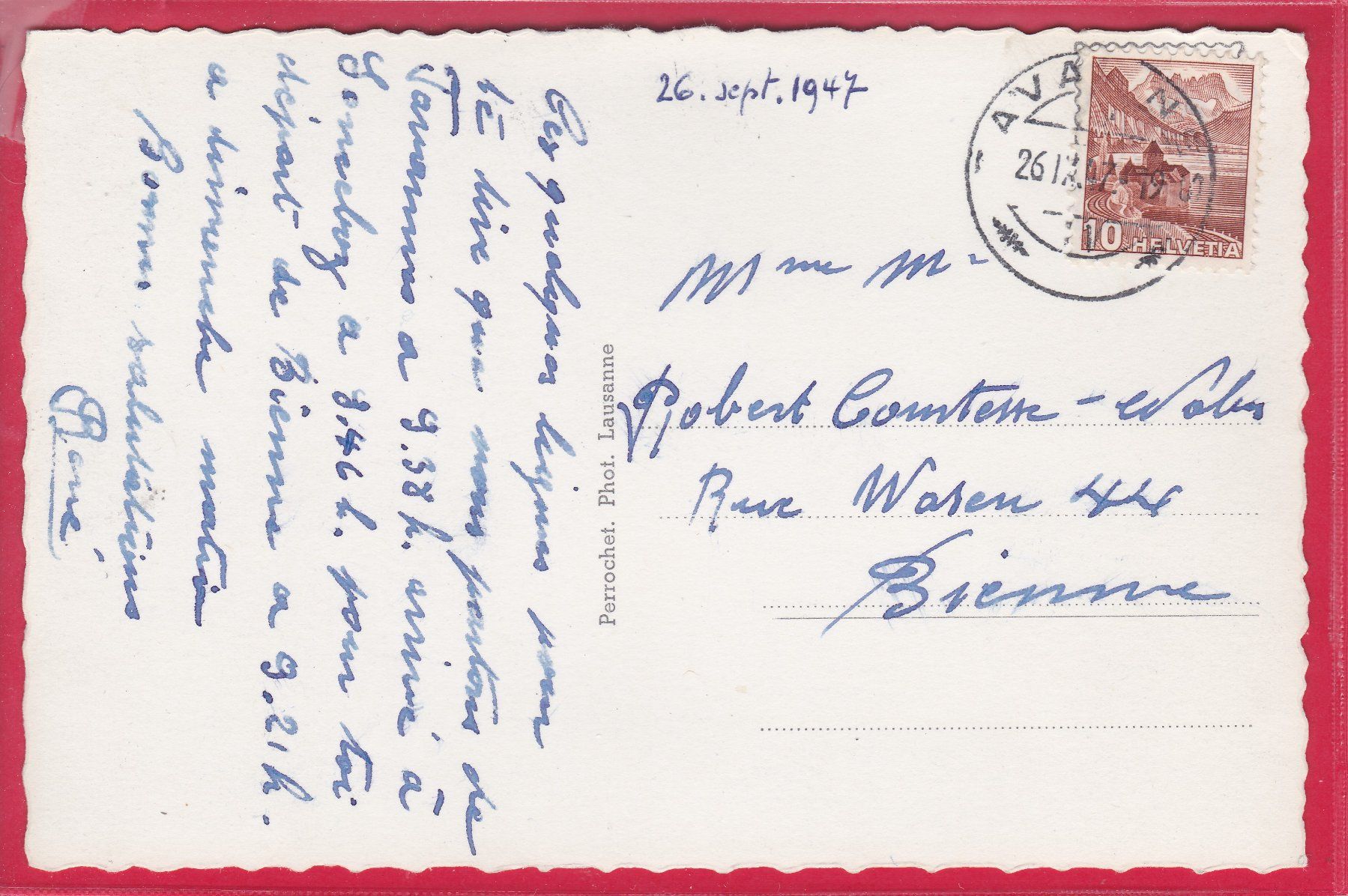 Cartoline postali: TAVANNES, 26.9.1947 – Usato da Oberrieden venduto da Gebirgsstelze 1