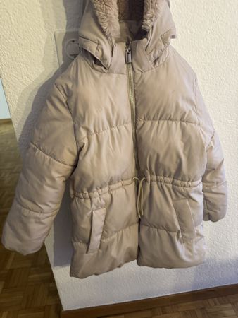 H&M Winter Jacke, Beige, Gr. 122/128