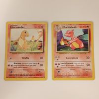 Pokémon cards CHARMANDER CHARMELEON Base set ITA 24+46/102