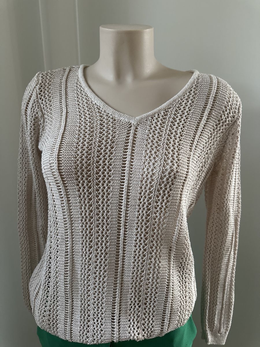 Guess Maglioni & Felpe: Guess Strickpullover Lochmuster Gr. S beige Damen – Usato da Chur venduto da Renibe 1
