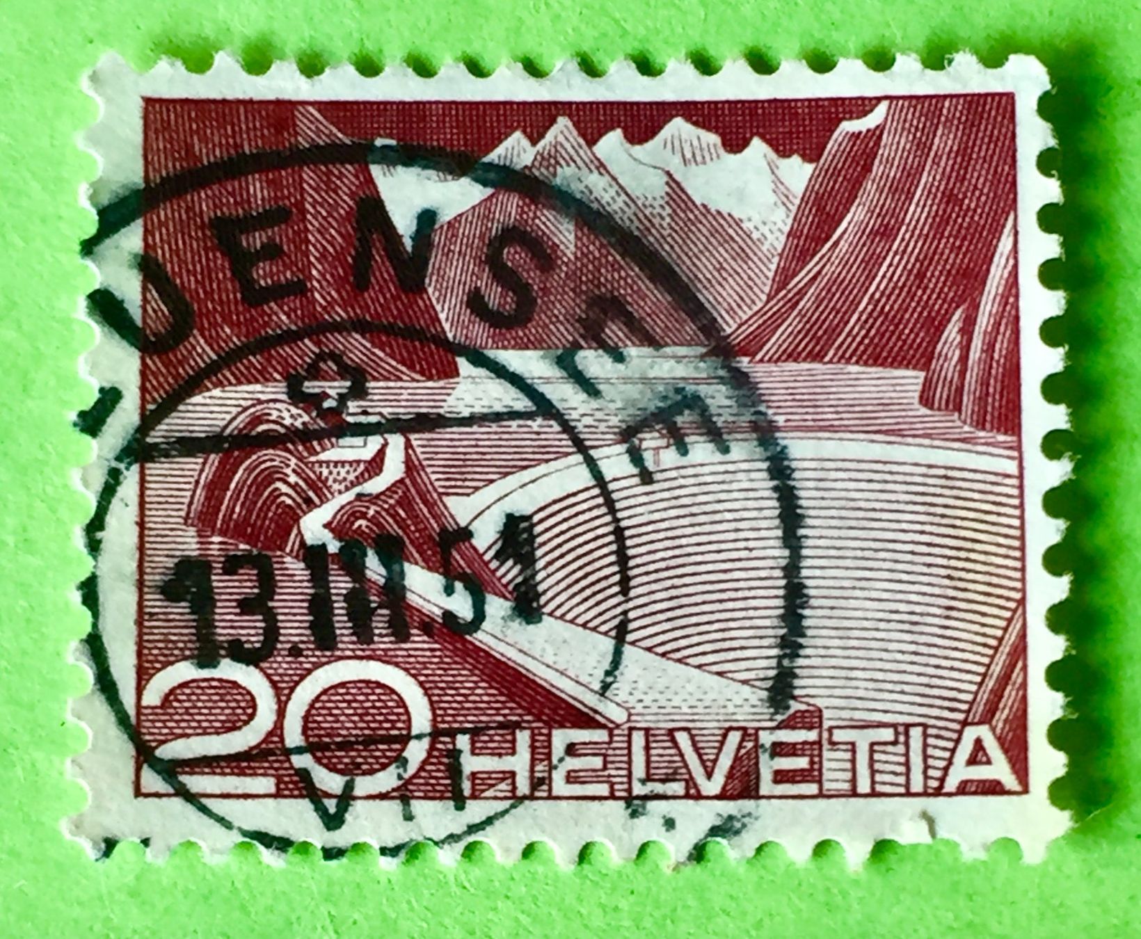 Tutti i francobolli: Nr.301A  mit gestempelt Technik und Landschaft 1949   – Usato da Aarau venduto da Billa007