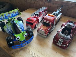 4 Spielzeugautos Feuerwehr Abschleppwagen Buzz Lightyear Spi