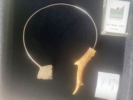 Designer Silber Kette mit echtem Horn von Petra, Tirol
