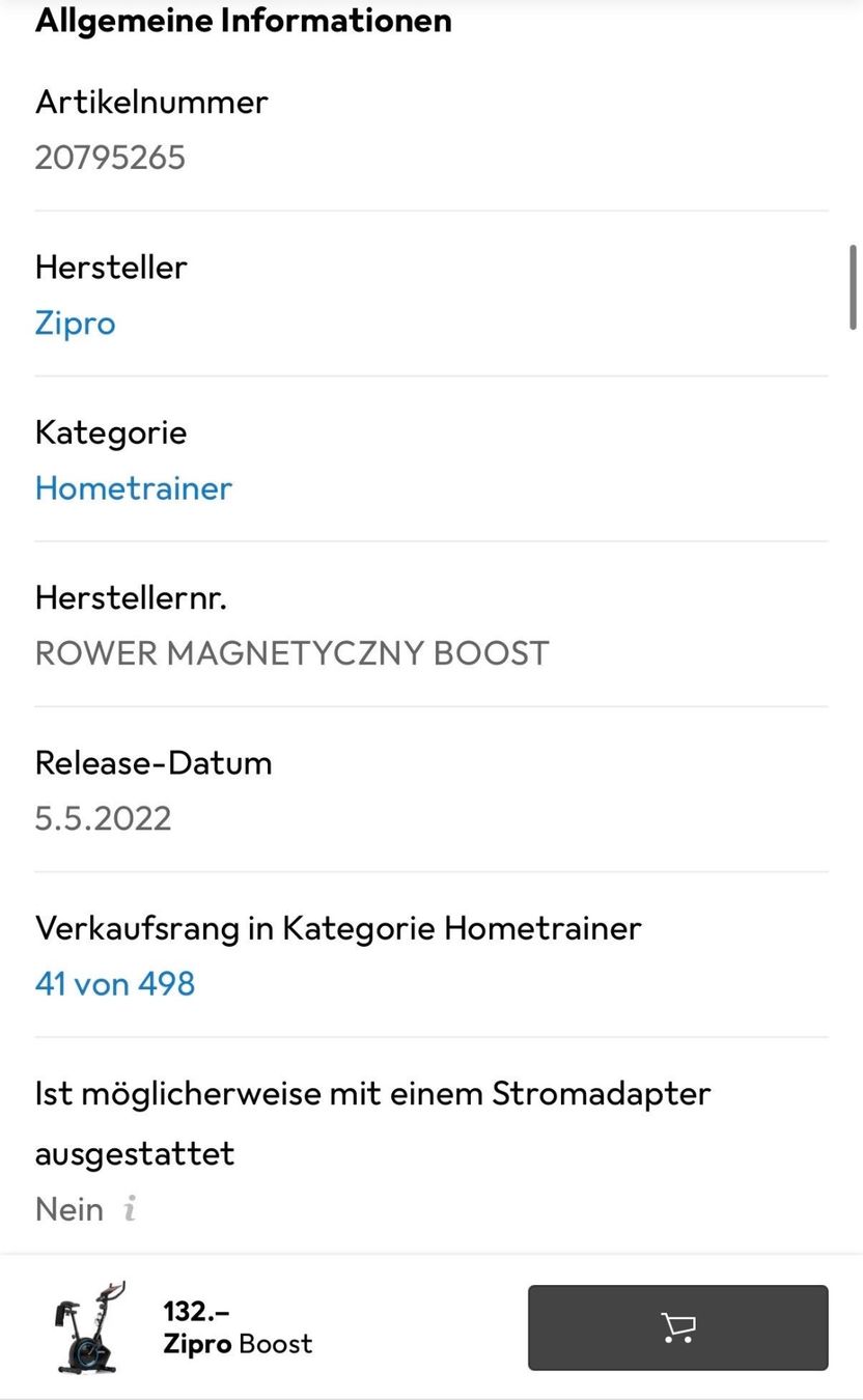 Biciclette: Zipro Hometrainervelo – Nuovo (secondo la descrizione) da Leimiswil venduto da cloedae 9