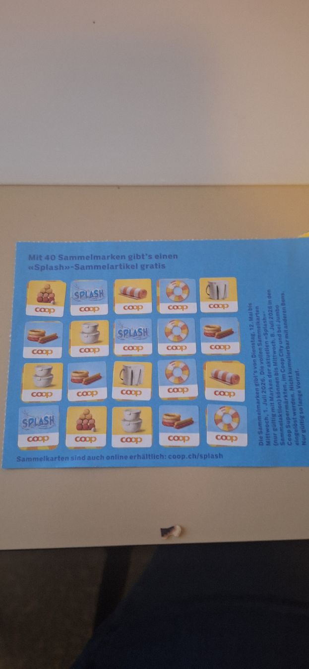 Coop Sammelmarken & -punkte: Splash Coop  35 eingeklebte Marken – Neu (gemäss Beschreibung) aus Schwyz von cla_8w6t