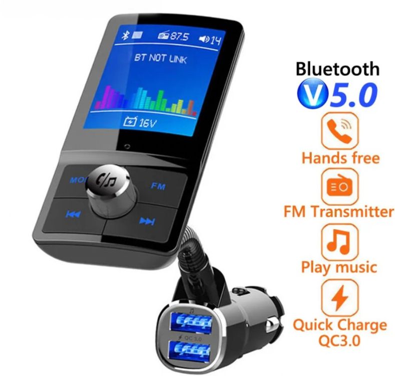 URPIZY Digitaler DAB+ Autoradio Adapter – 2,4 Zoll Display, MP3 Player, FM Transmitter & TF-Slot