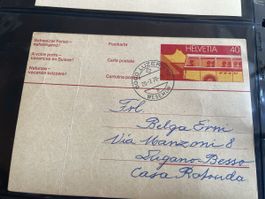 Alte Postkarte Schweiz Ferien Lugano 1953 Bus Reiseandenken