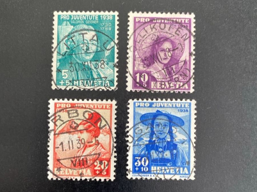 Alle Briefmarken: Satz Pro Juventute 1938; Vollstempel – Gebraucht aus Oberdorf NW von bouquineur