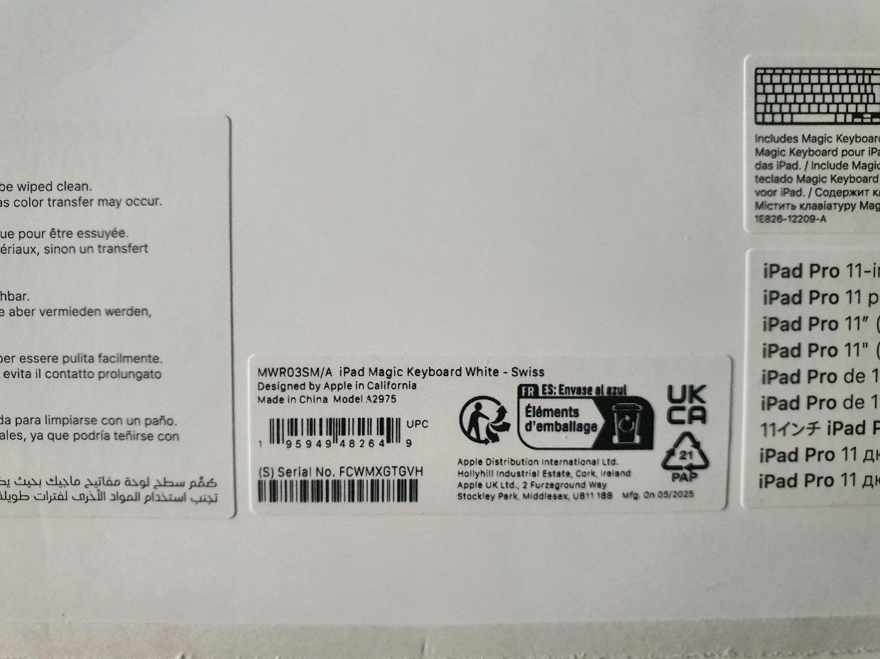 Apple Tastiere: Apple Magic Keyboard iPad Pro 11" M4 – Nuovo e nell'imballaggio originale da Rheinfelden venduto da Astoria91 7
