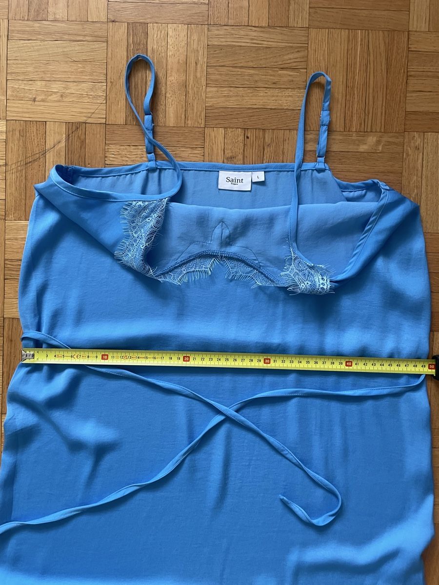 Kleider: Sommerkleid Gr. L, Seidenoptik, blau – Gebraucht aus Zürich von Maggi1980 2