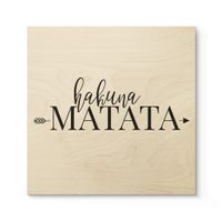 Holzposter Hakuna Matata 50x50cm (neu, UVP 77.90 Fr.)
